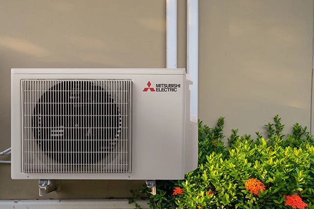 Mitsubishi Electric outdoor mini-split unit.